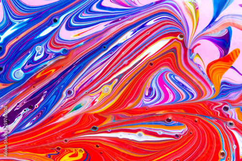 Abstract seamless background illustration of multicolored liquid paint swirls