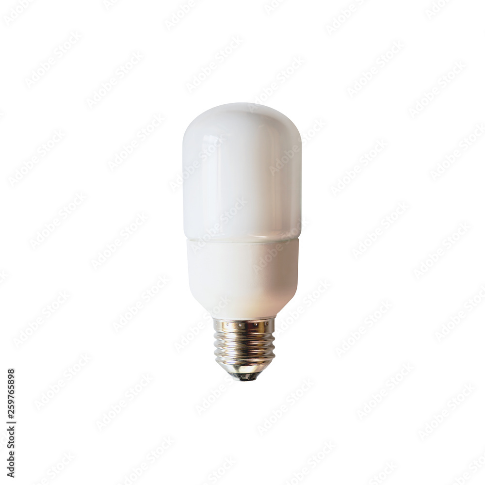 White glass bulb isolated on white background. Electric light bulb, energy saving luminescent lamp White glass bulb isolated on white background. Electric light bulb, energy saving luminescent lamp