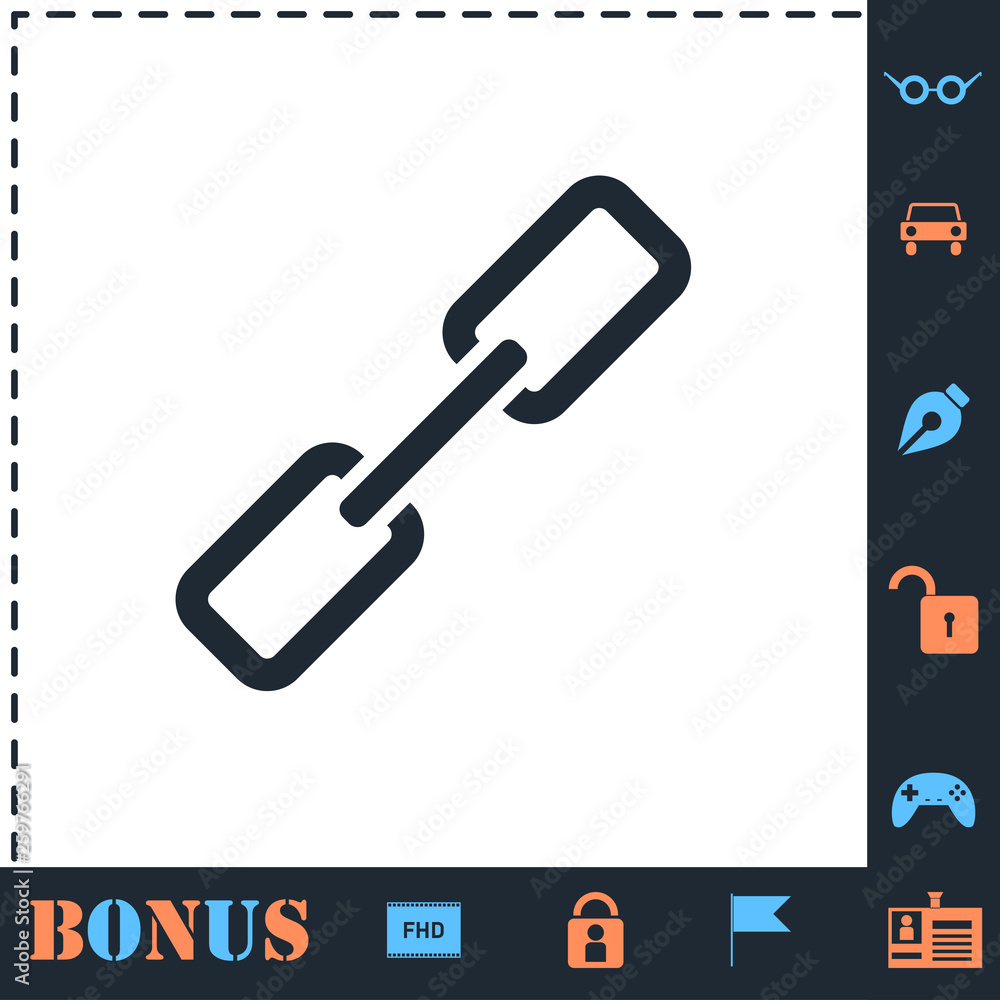 Chain icon flat Chain icon flat