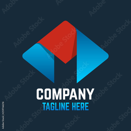 Free Download Modern letter M logo - GFXLoad