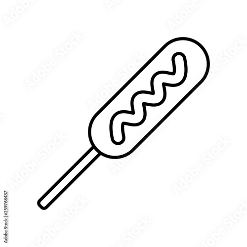 Cartoon Corn Dog Icon Isolated On White Background