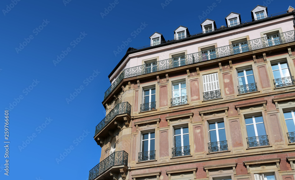 Classical Uptown Apartment Buildings in France