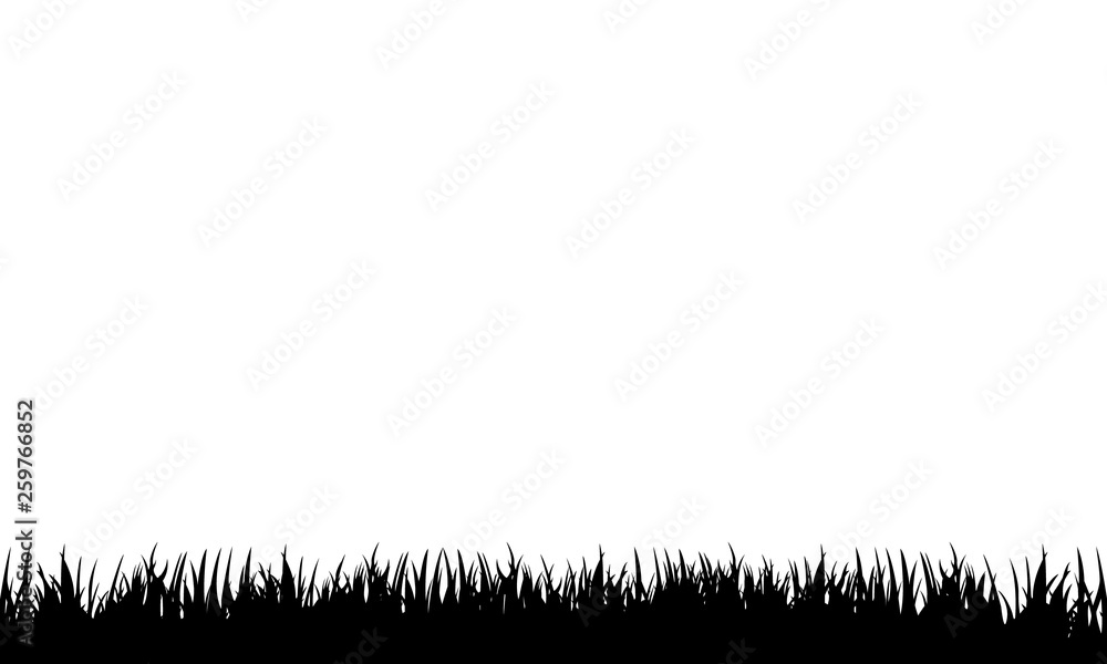 Vector set of black Grass Silhouettes on White Backround Vector set of black Grass Silhouettes on White Backround