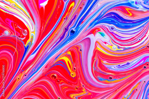 Abstract seamless background illustration of multicolored liquid paint swirls