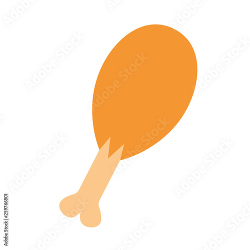 Cartoon Chicken Leg Icon Isolated On White Background