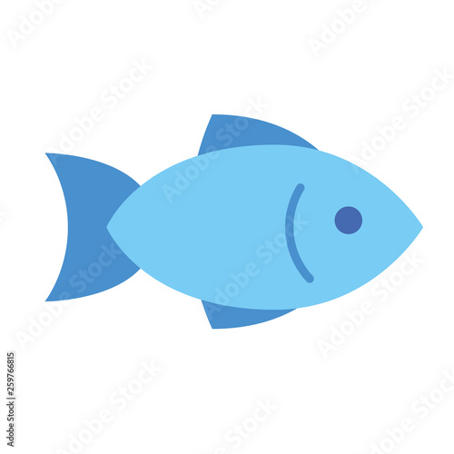 Cartoon Fish Icon Isolated On White Background