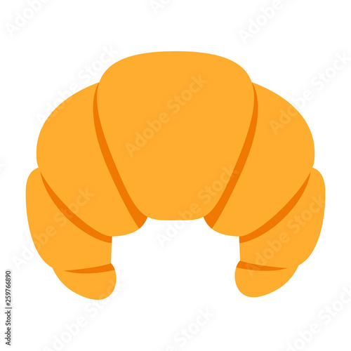 Cartoon Croisant Icon Isolated On White Background