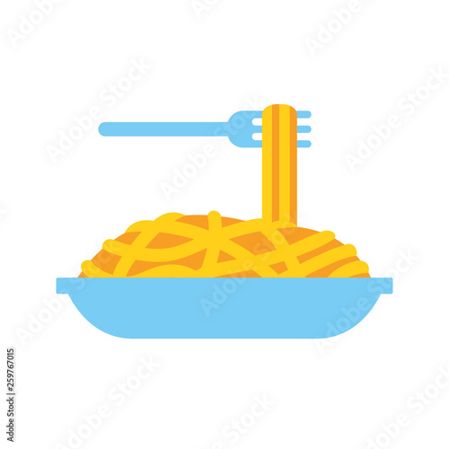Cartoon Spaghetti Icon Isolated On White Background
