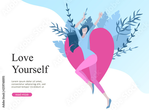 Web page design template for beauty dreams, International Womens Day, girls power, wellness, body care, healthy life, design vector illustration concept for website and mobile website development