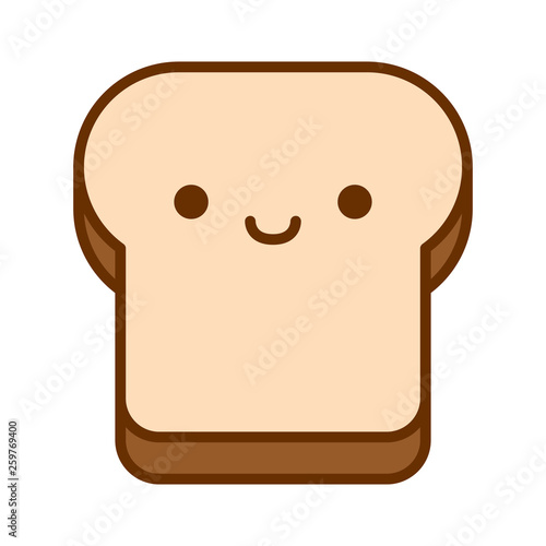 Plakat Kreskówka ładny chleb ikona na białym tle