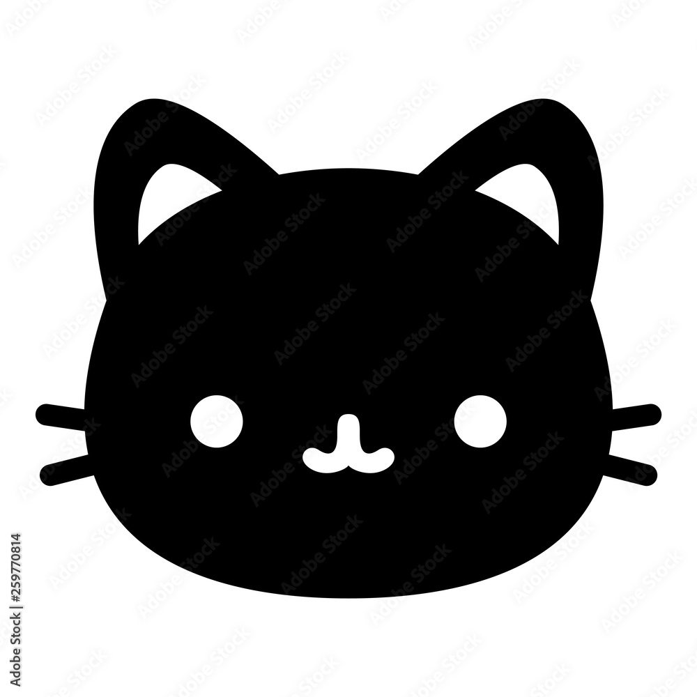 Cute Cat Face Isolated On White Background Cute Cat Face Isolated On White Background