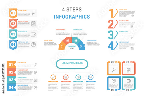 4 Steps - Infographic Templates