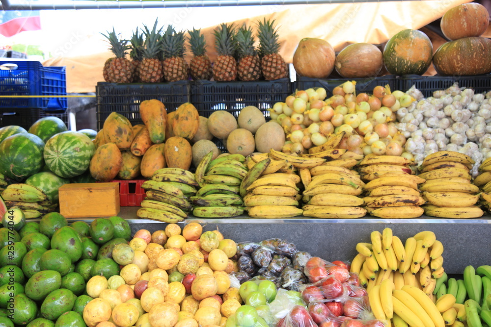 fruits and vegetables at the market fruits and vegetables at the market