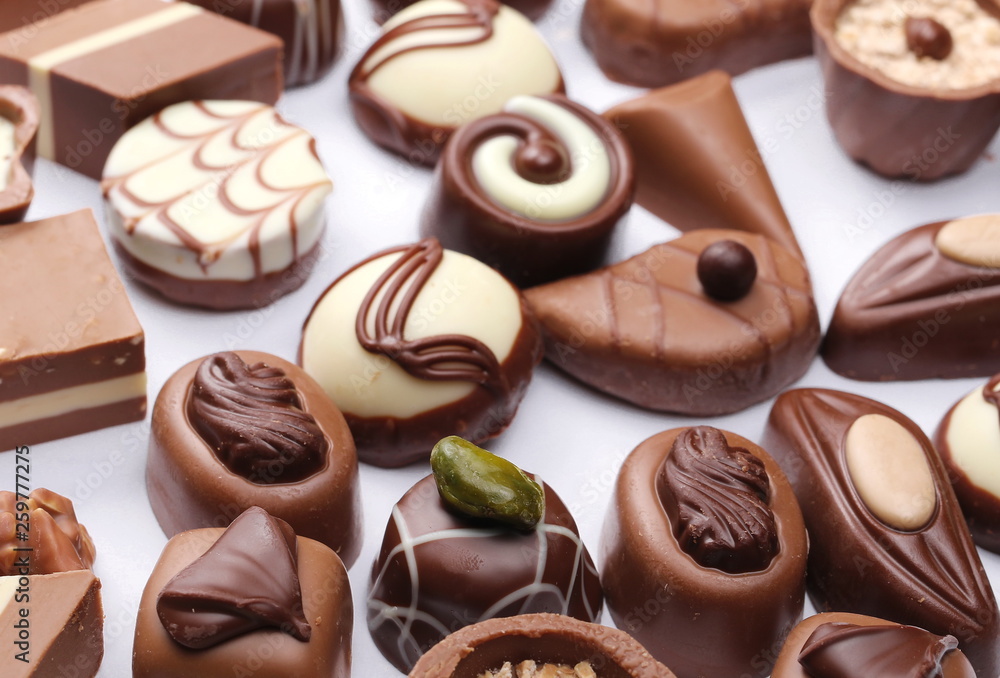 Chocolates isolated on white background Chocolates isolated on white background
