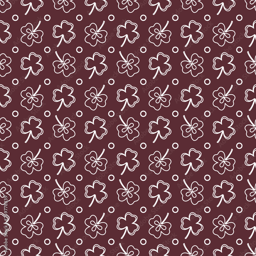 Seamless pattern. Clover leaves. St. Patrick's Day Seamless pattern. Clover leaves. St. Patrick's Day