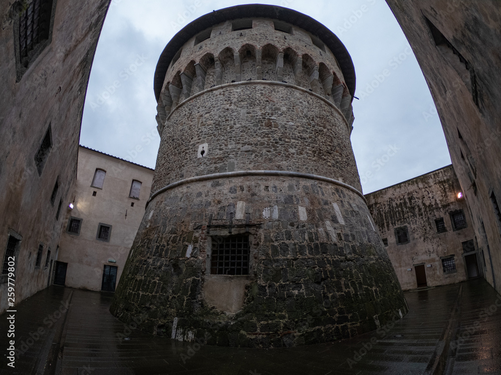 The Citadel fortress of Firmafede in Sarzana Italy, view if the inside