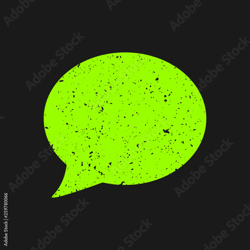 Green replica or speech bubble template isolated on black background.