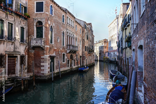 typical canal in Venice  Italy