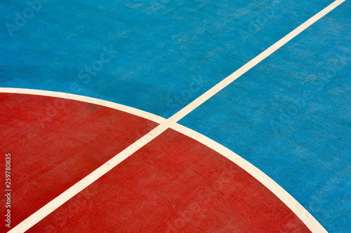 Close up of basketball court