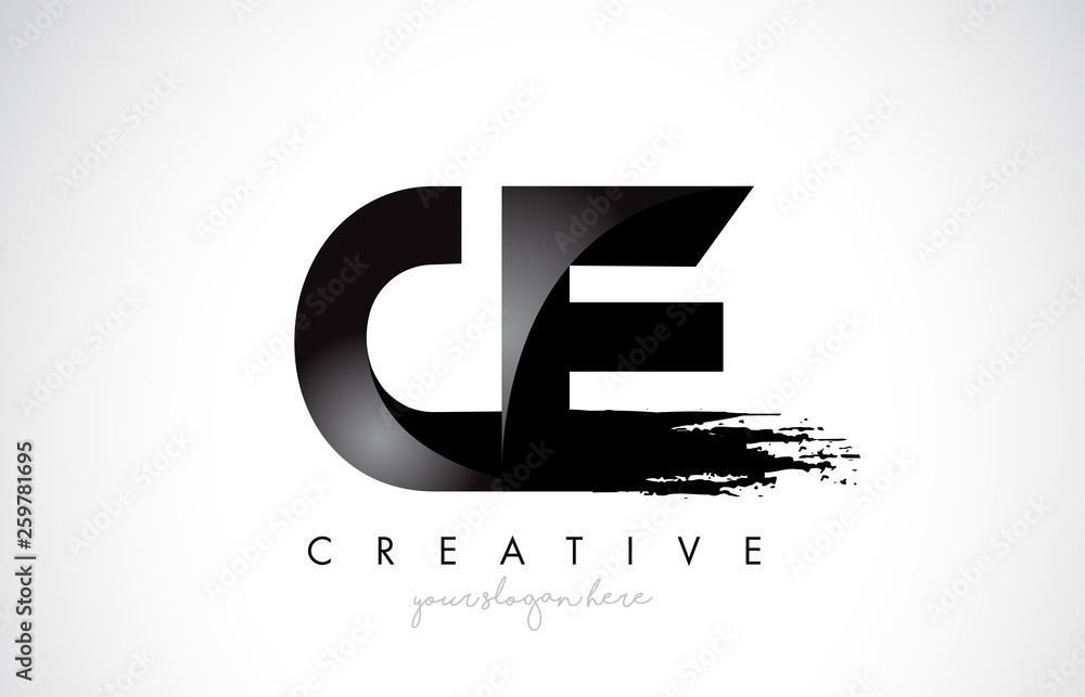 CE Letter Design with Brush Stroke and Modern 3D Look. CE Letter Design with Brush Stroke and Modern 3D Look.
