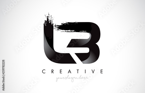 LB Letter Design with Brush Stroke and Modern 3D Look.