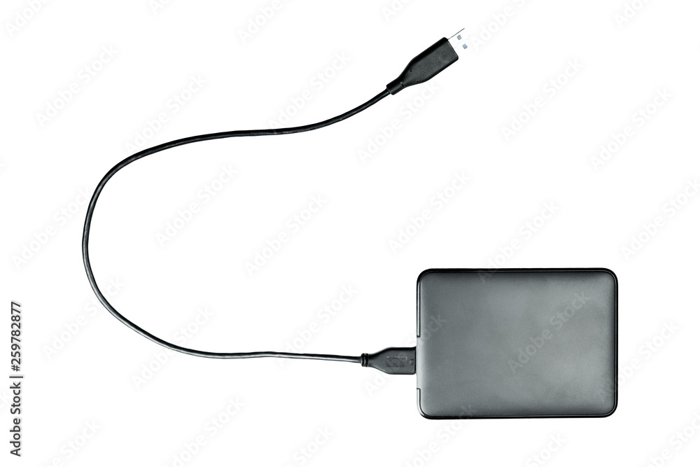 Obraz premium Black harddisk isolated on white background with clipping path.