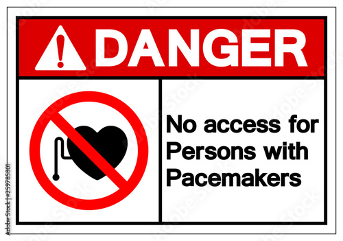 Danger No Access For Persons With Pacemaker Symbol Sign ,Vector Illustration, Isolate On White Background Label. EPS10