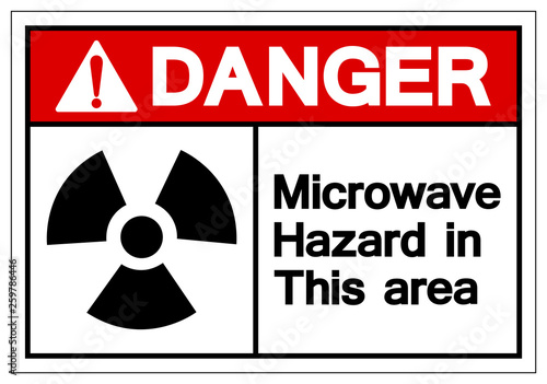 Danger Microwave Hazard In This Area Symbol Sign, Vector Illustration, Isolate On White Background Label. EPS10
