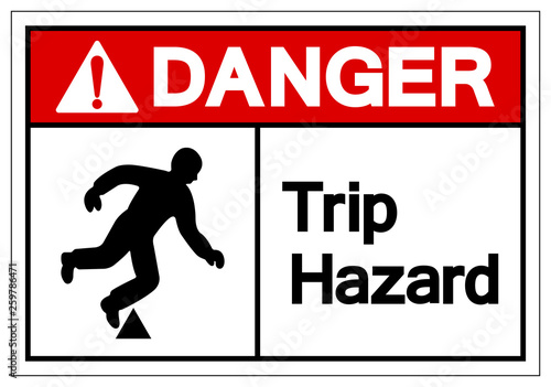 Danger Trip Hazard Symbol Sign, Vector Illustration, Isolate On White Background Label. EPS10