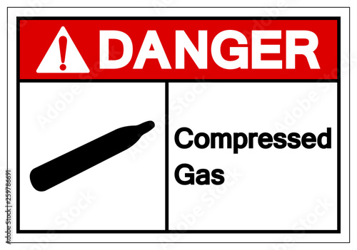 Danger Compressed Gas Symbol Sign, Vector Illustration, Isolate On White Background Label. EPS10