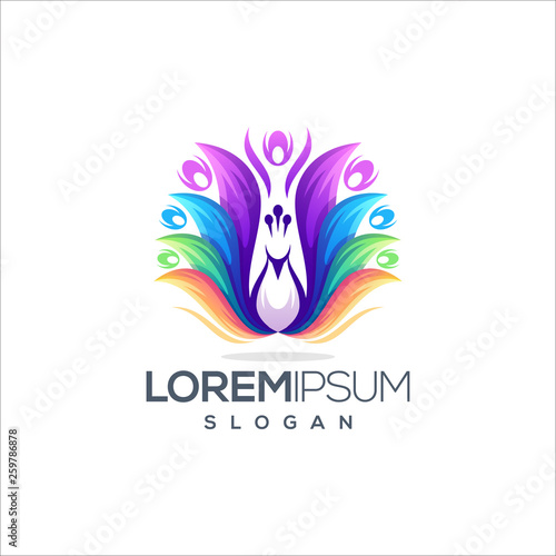 awesome peacock logo design vector