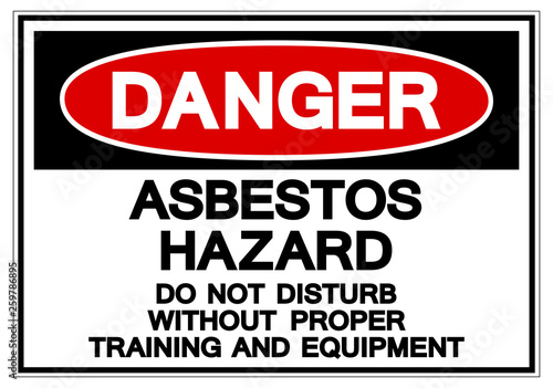 Danger Asbestos Hazard Symbol Sign, Vector Illustration, Isolated On White Background Label .EPS10