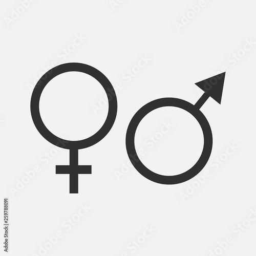 Male and female icon isolated on white background. Vector illustration.