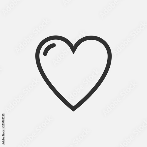 Heart icon isolated on white background. Vector illustration.