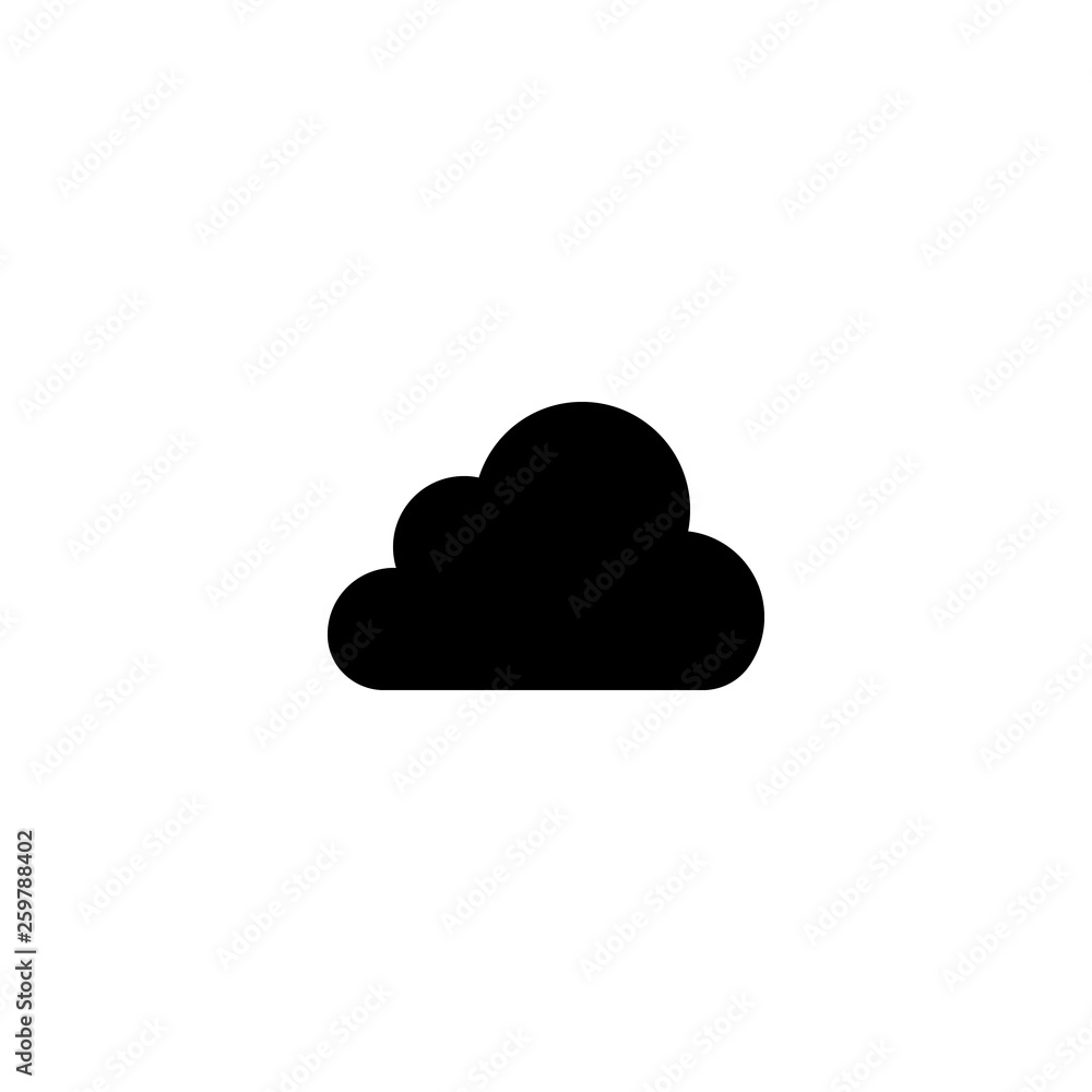 Black cloud icon isolated on white background. Vector illustration. Black cloud icon isolated on white background. Vector illustration.