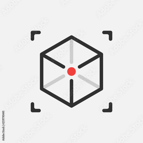 Augmented reality. cube icon isolated on white background. Vector illustration.