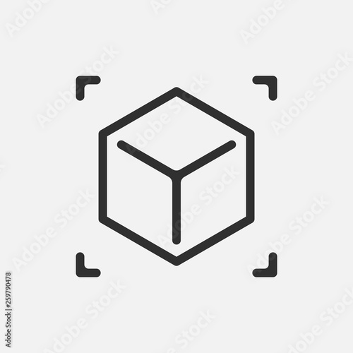 Augmented reality. cube icon isolated on white background. Vector illustration.