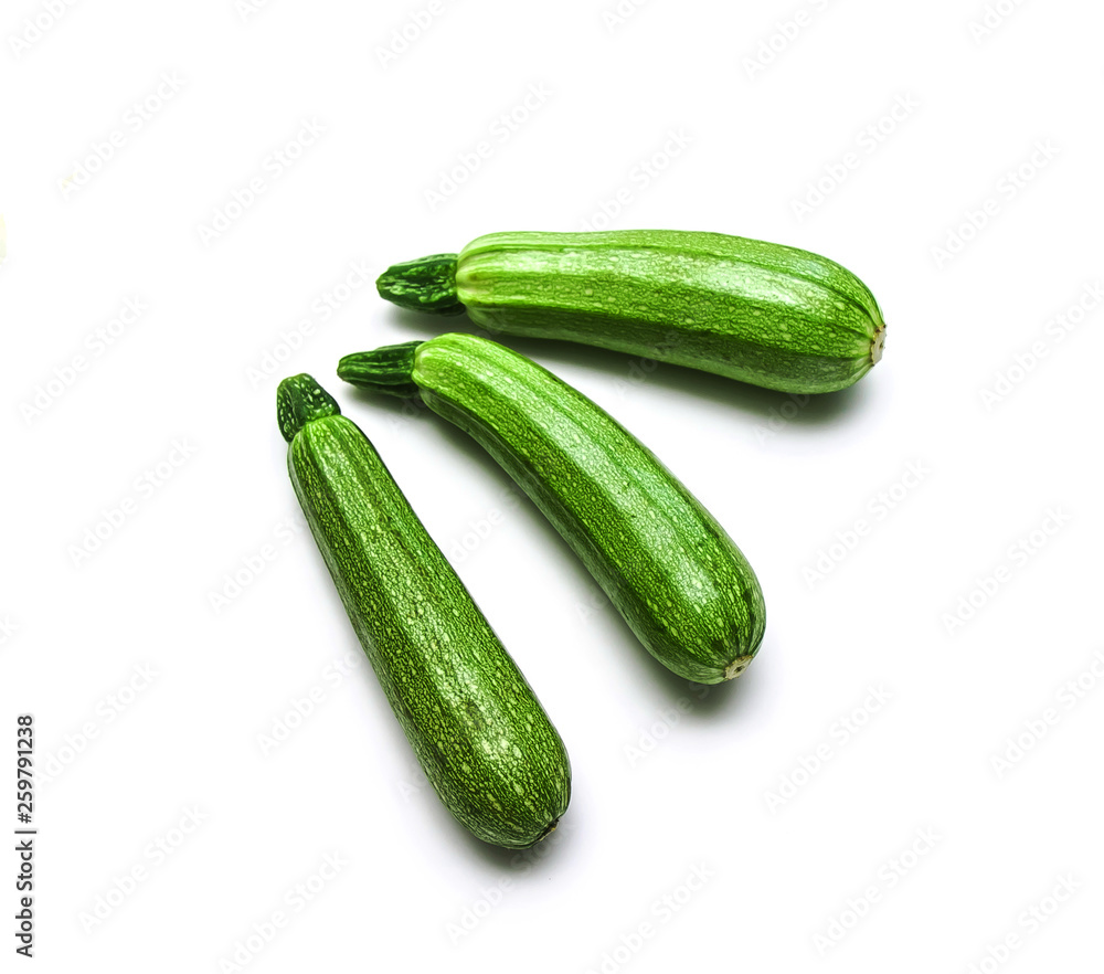 Zucchini fruit on white background Zucchini fruit on white background