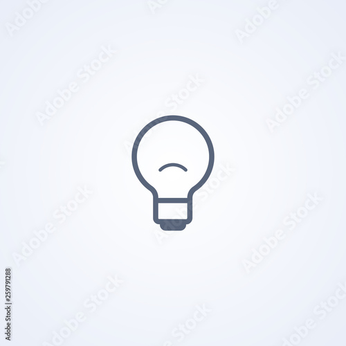 Light bulb, vector best gray line icon