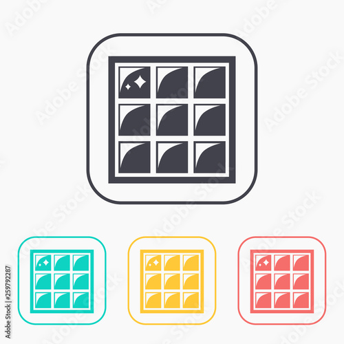 Floor or wall tiles illustration. Clean household vector color icon set