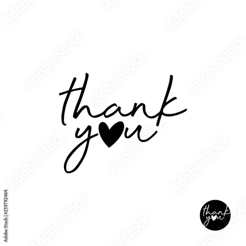 thank you lettering, handwritten and calligraphy vector illustration