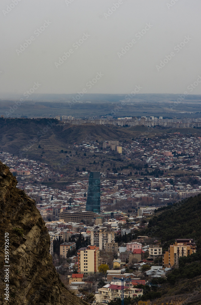 View to Tbilisi city from the hill top