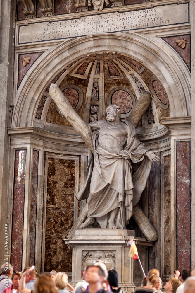Statue of St. Andrew in St. Peter's Cathedral  