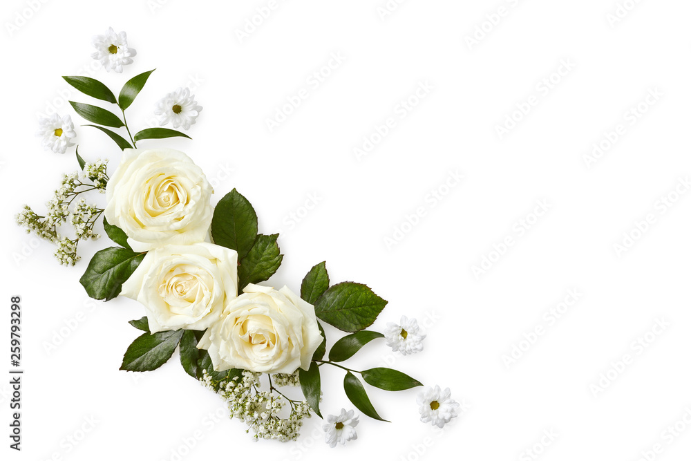 Beautiful flowers composition isolated on white background