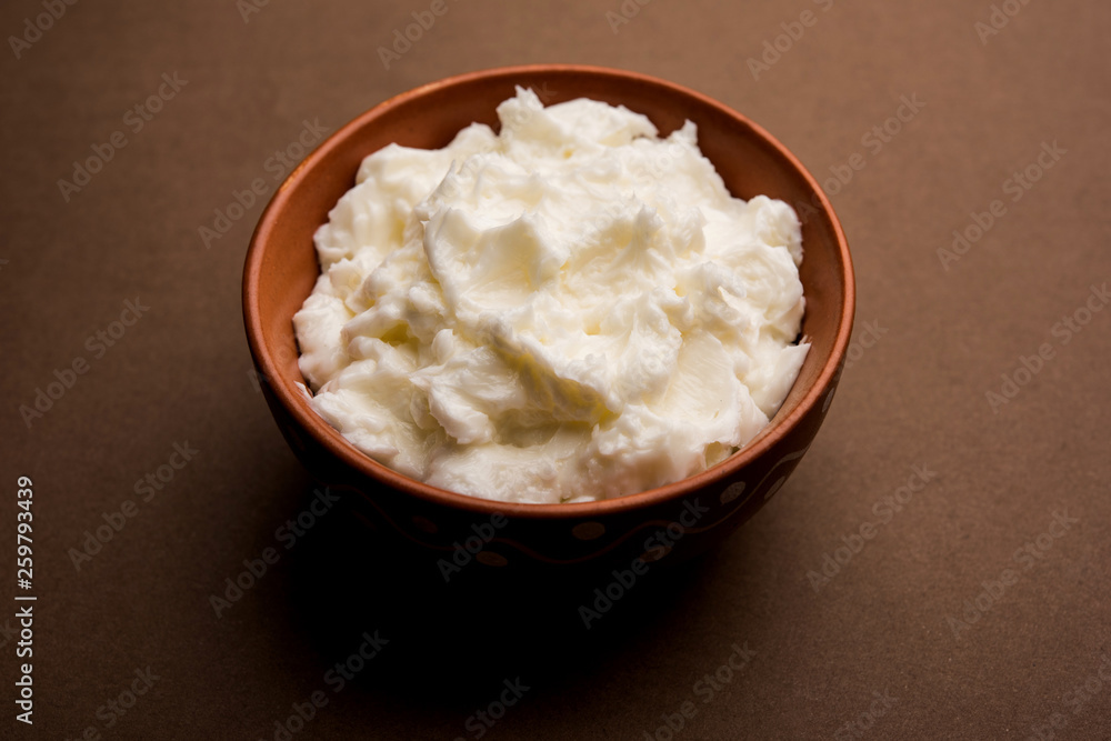 Homemade white Butter or Makhan/Makkhan in Hindi, served in a bowl. selective focus Homemade white Butter or Makhan/Makkhan in Hindi, served in a bowl. selective focus