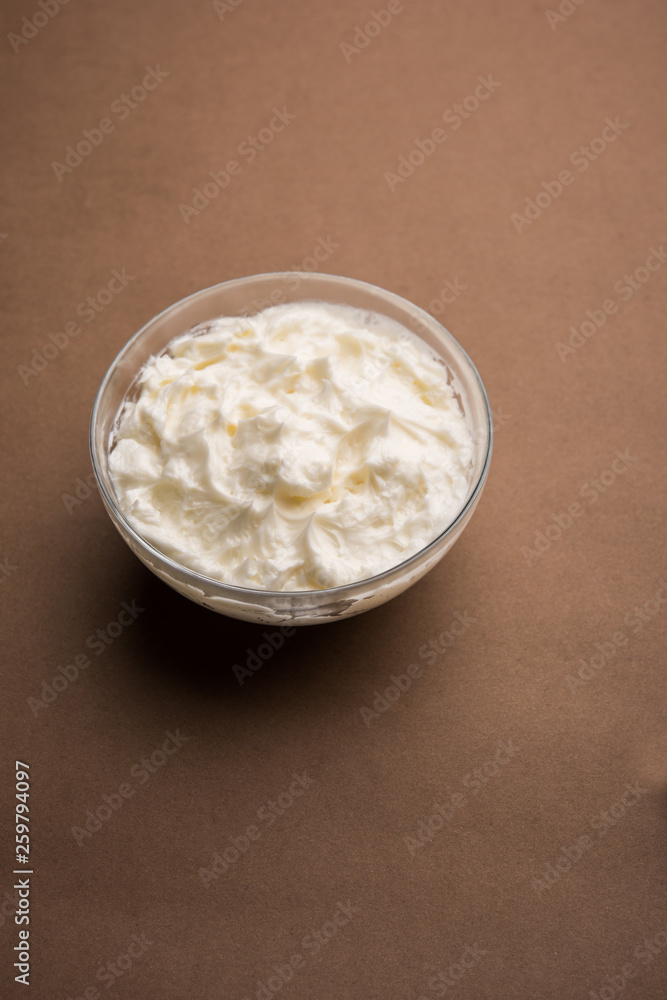 Homemade white Butter or Makhan/Makkhan in Hindi, served in a bowl. selective focus Homemade white Butter or Makhan/Makkhan in Hindi, served in a bowl. selective focus