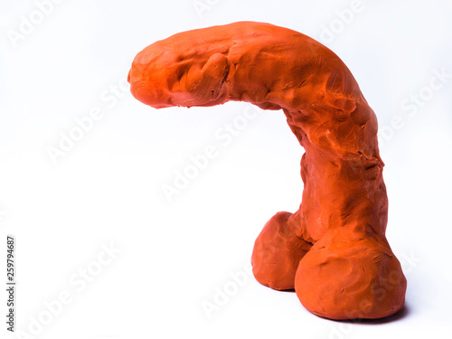 men erectile disfunction concept, men penis symbol from clay down