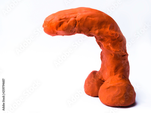 Obraz na płótnie men erectile disfunction concept, men penis symbol from clay down w salonie