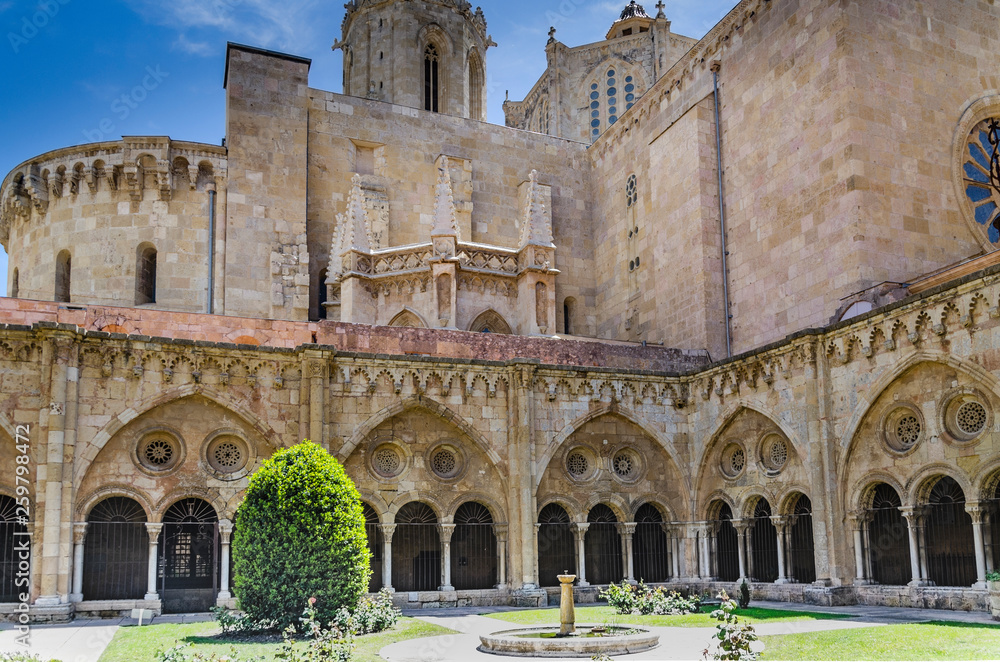 View of the cloister of the Cathedral of Santa Key. tarragona catalonia spain