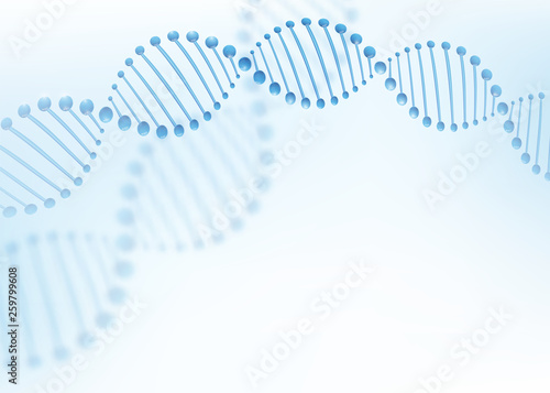 DNA chromosome concept. Science technology vector background for biomedical, health, chemistry design. 3D style